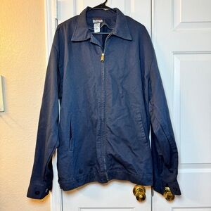 Bulwark Protective Apparel Denim Jacket Men's Size L Dark Blue Full Zip Pockets